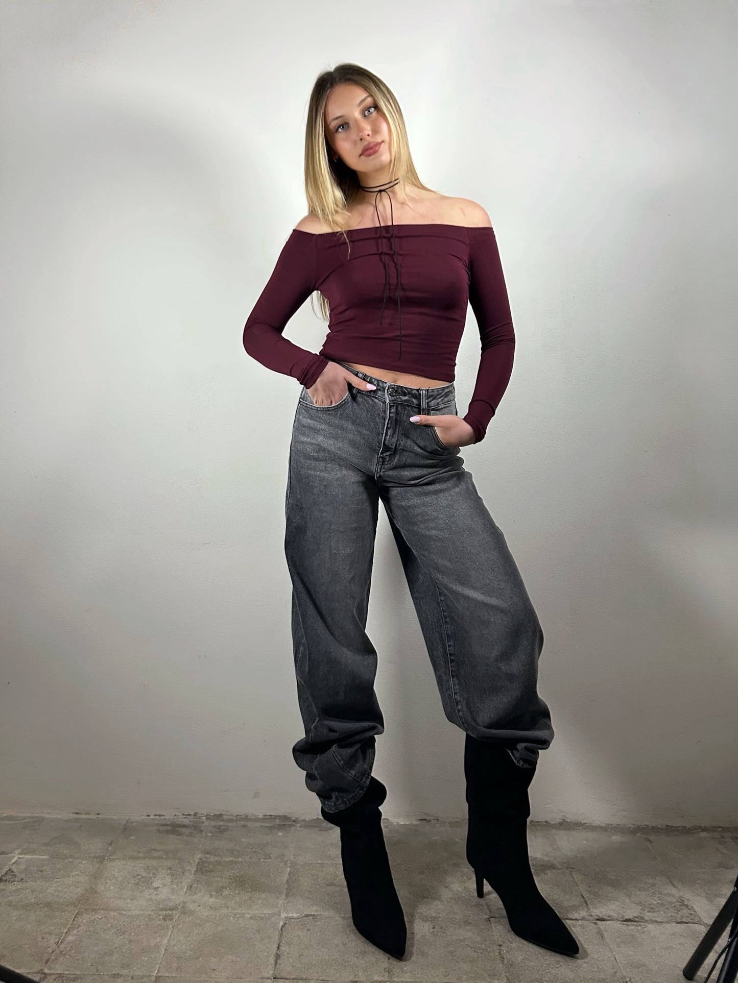 JEANS BARREL - grigio