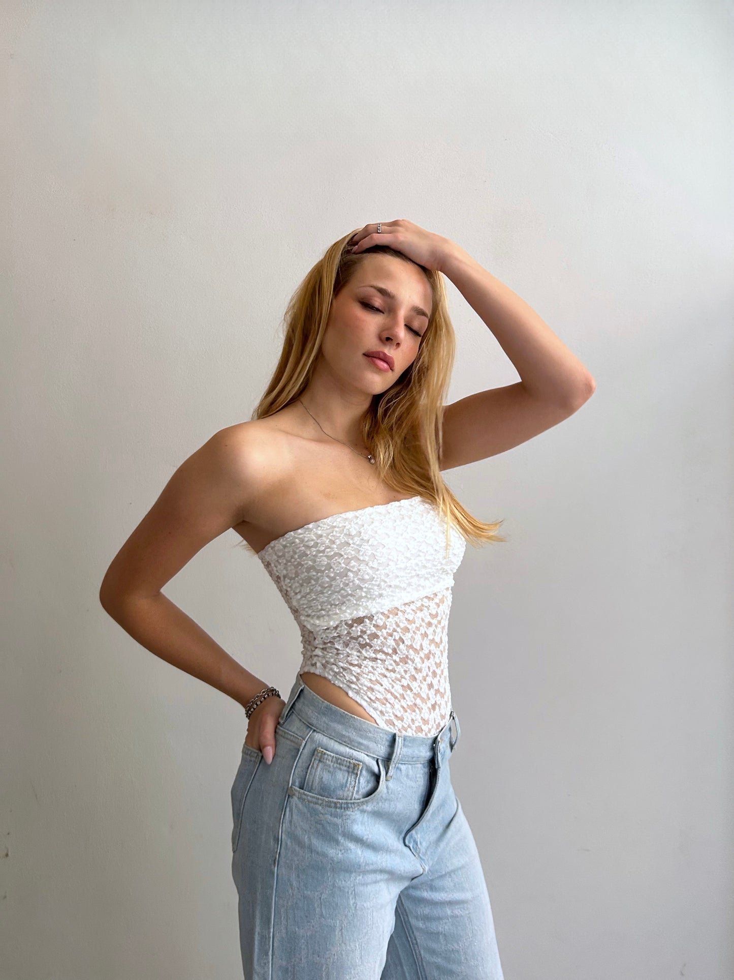 Body pizzo BIANCO