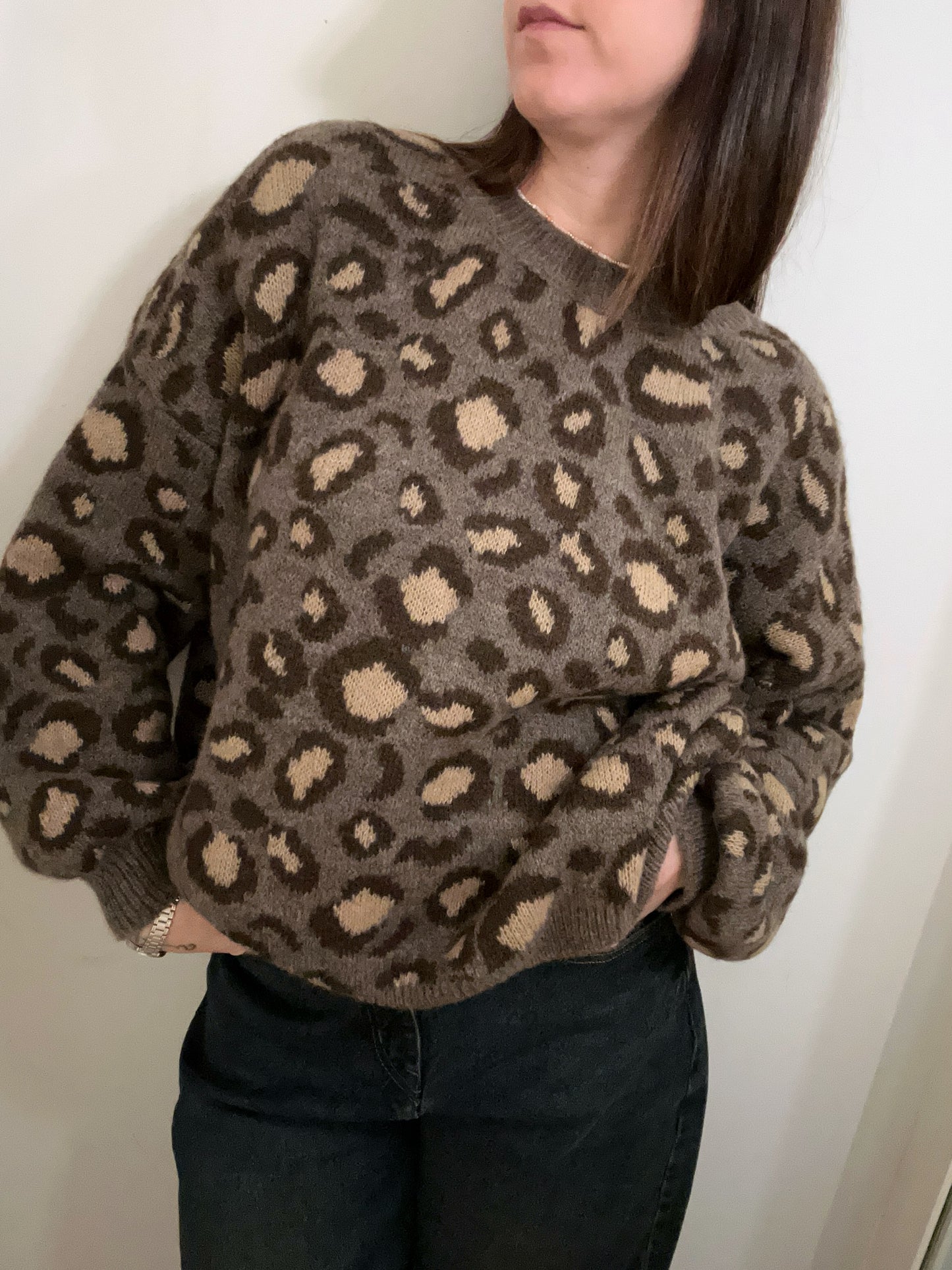 MAGLIONE MACULATO TAUPE