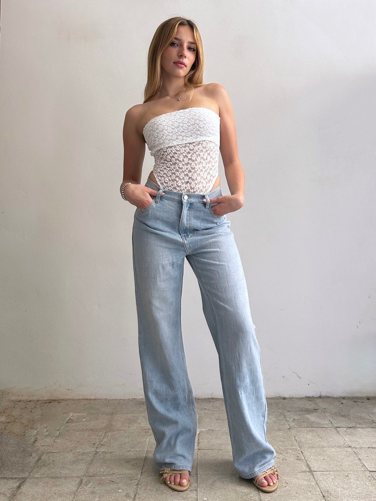 Body pizzo BIANCO