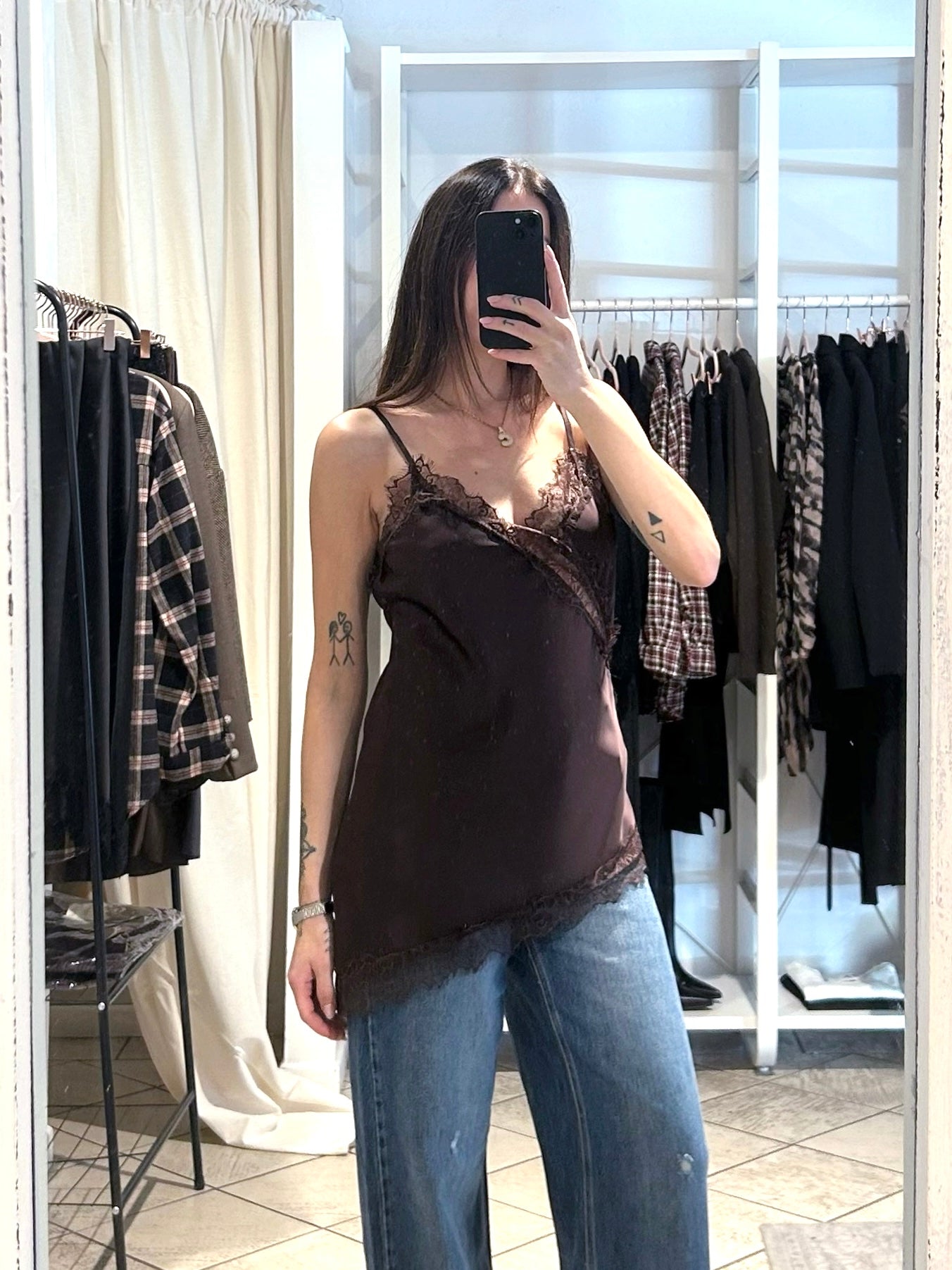 LACE TOP CHOCO