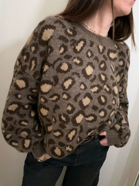 MAGLIONE MACULATO TAUPE