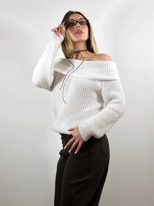 MAGLIONE BARDOT - bianco