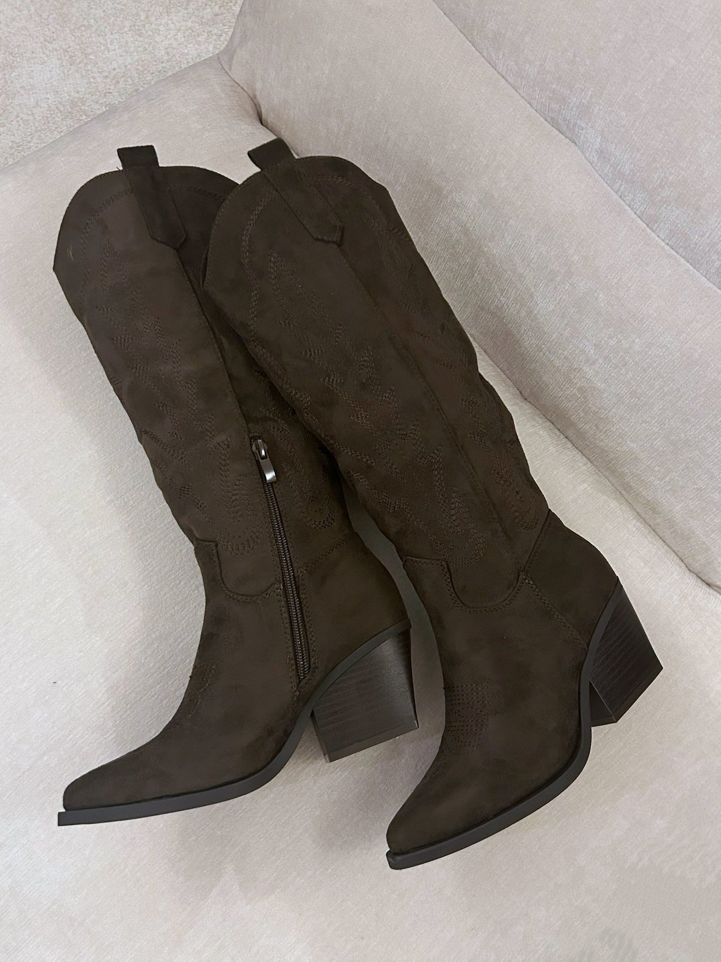 STIVALE TEXANO IN CAMOSCIO - choco