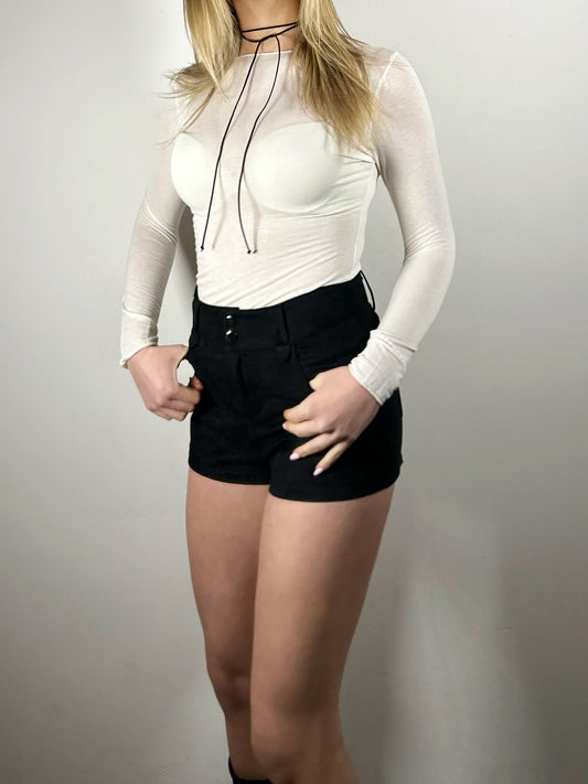 SHORTS ECO SUEDE - nero