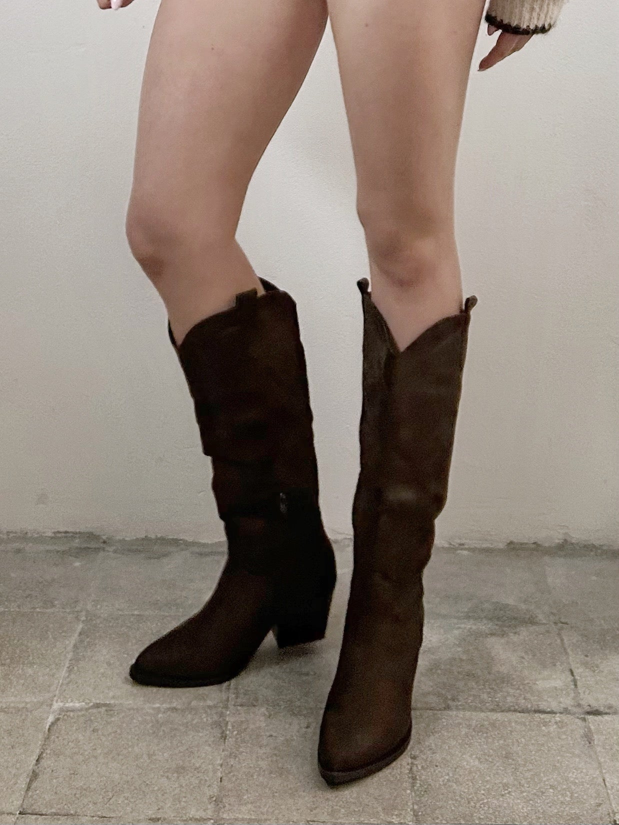 STIVALE TEXANO IN CAMOSCIO - choco