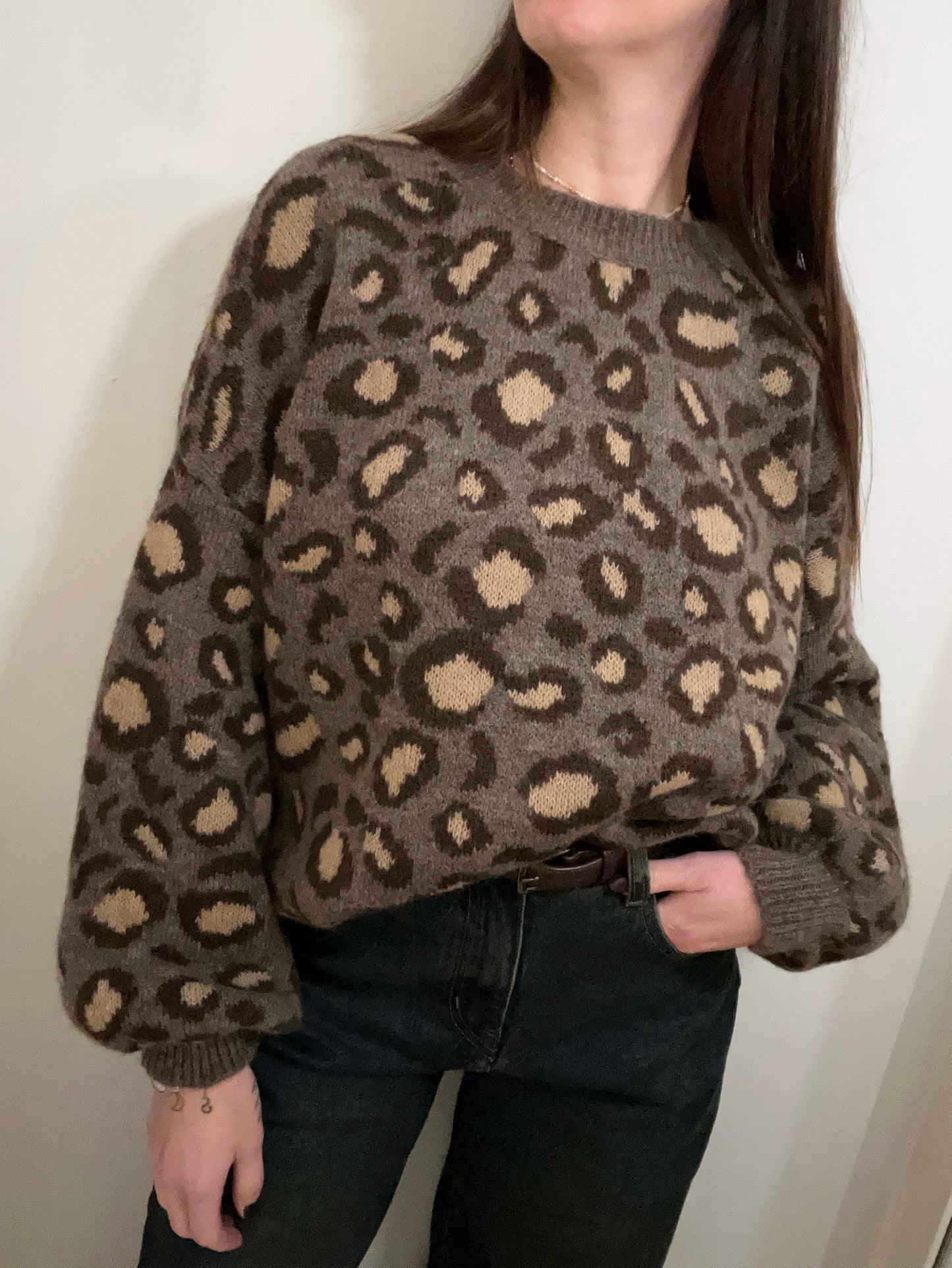 MAGLIONE MACULATO TAUPE