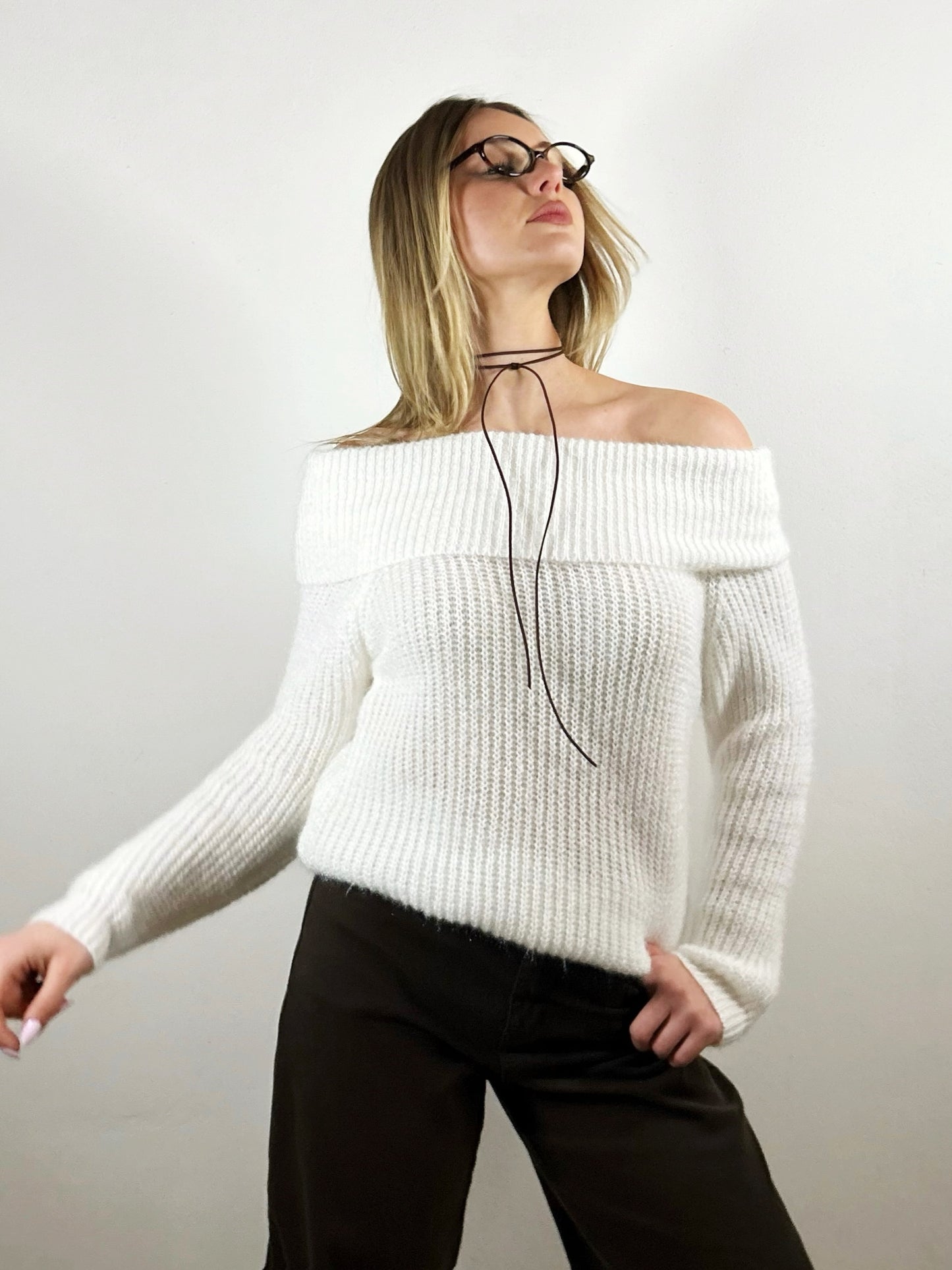 MAGLIONE BARDOT - bianco