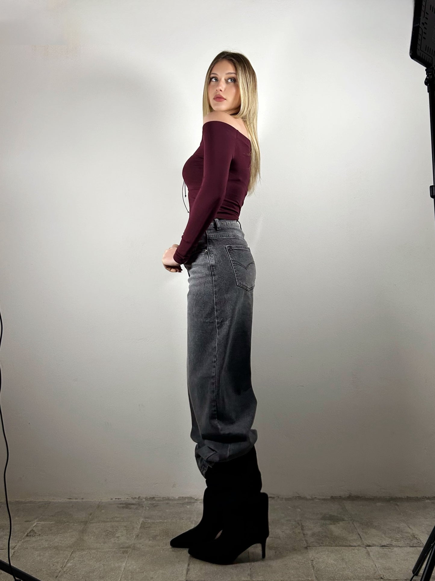 JEANS BARREL - grigio