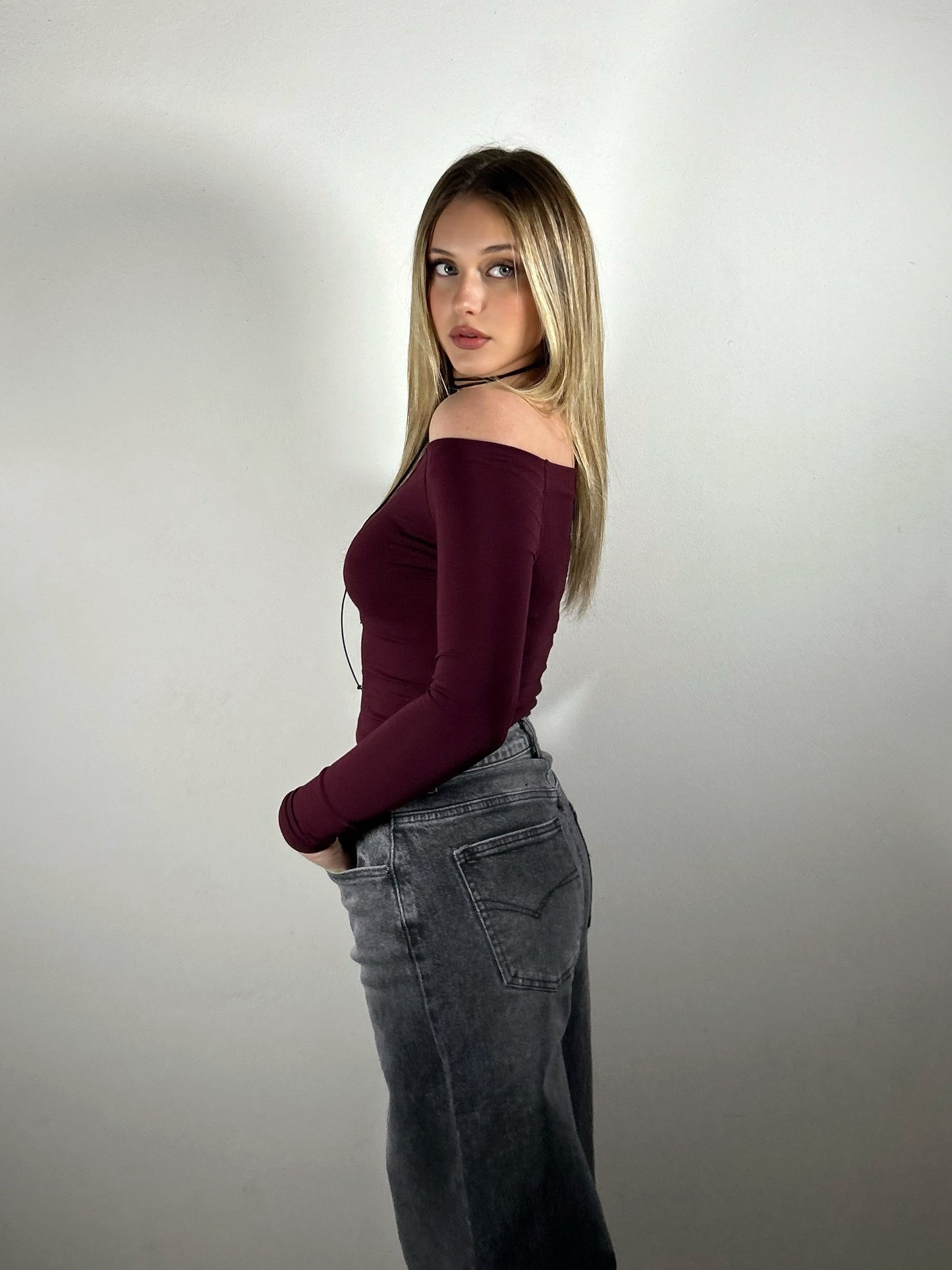 MAGLIA KIKI - bordeaux