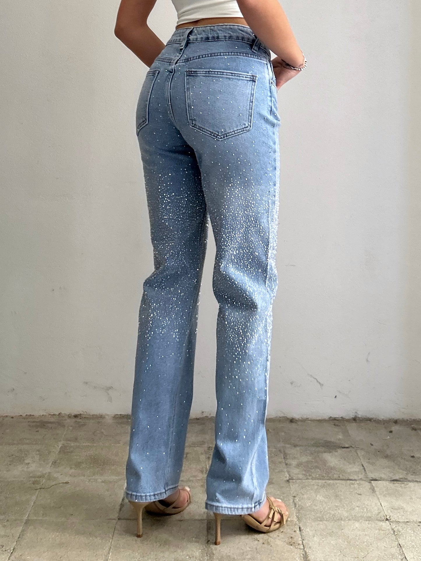 JEANS DIAMONDS CHIUSURA ASIMMETRICA