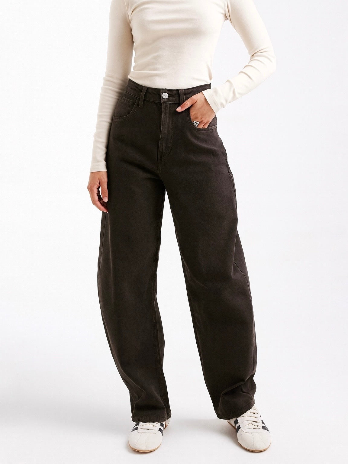 JEANS BARREL - choco